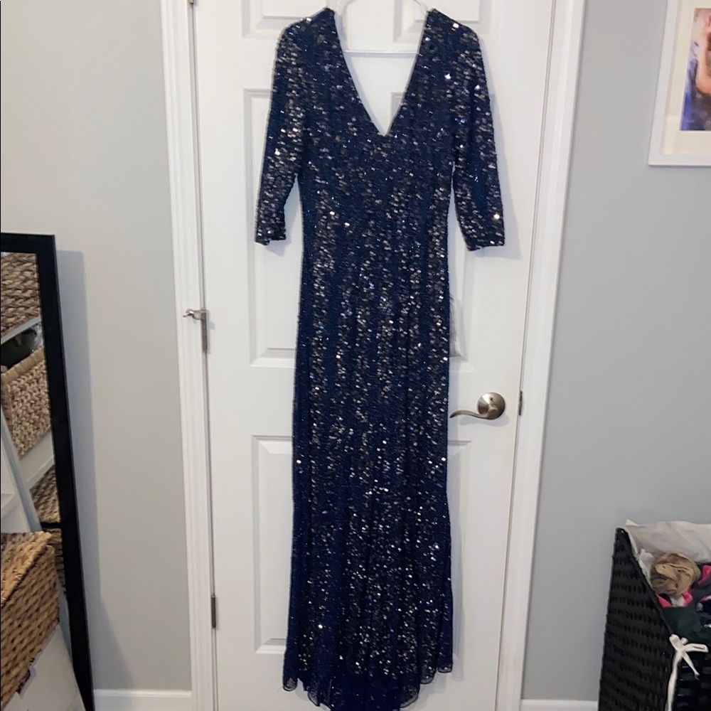 Mac Duggal Midnight Blue Sequin Dress